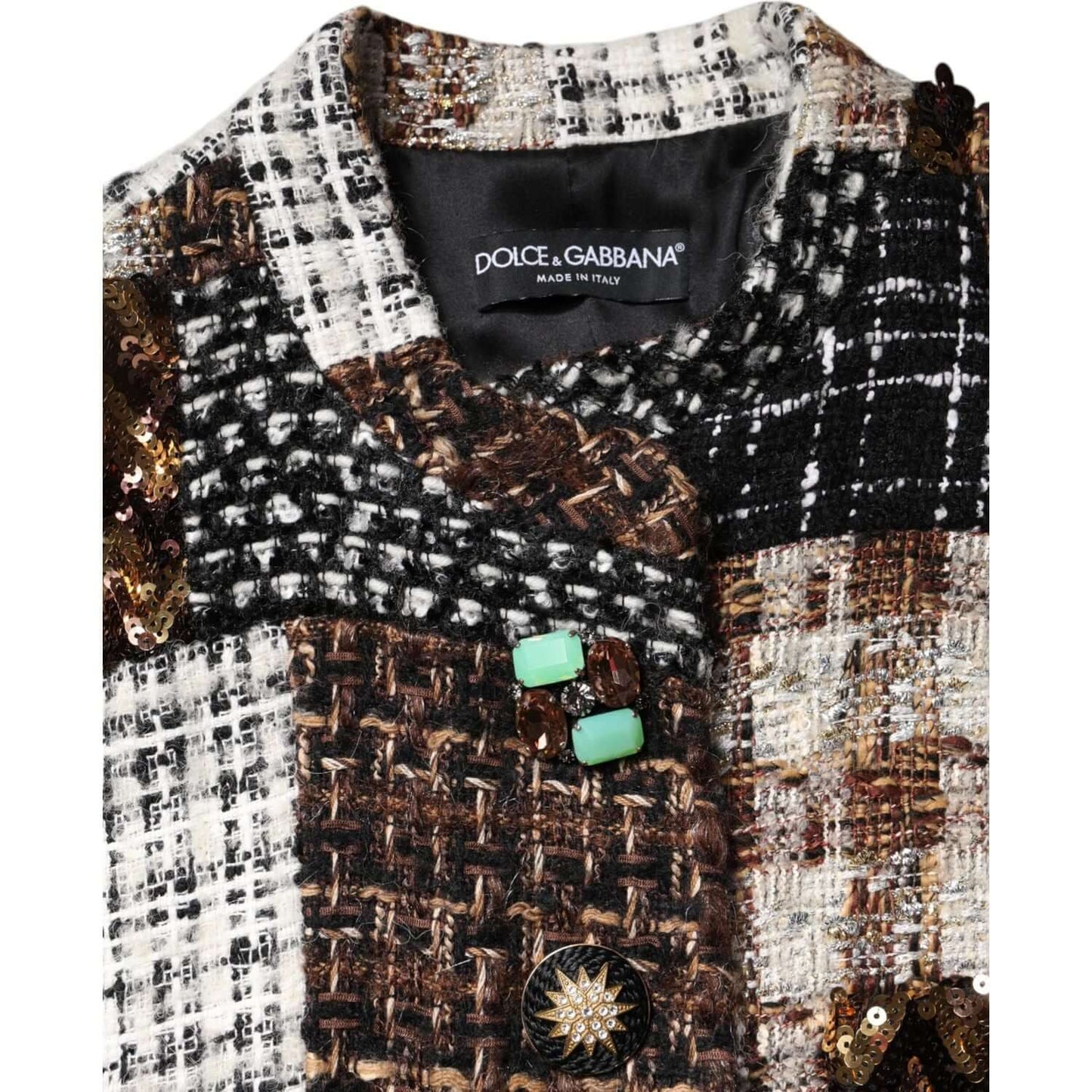 Dolce & Gabbana Multicolor Patchwork Button Down Jacket