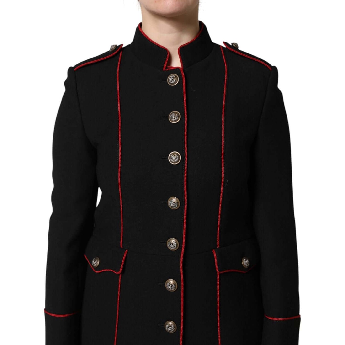 Dolce & Gabbana Black Wool Single Breasted Trench Coat Jacket