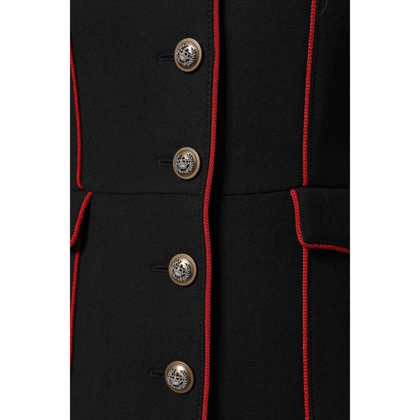Dolce & Gabbana Black Wool Single Breasted Trench Coat Jacket
