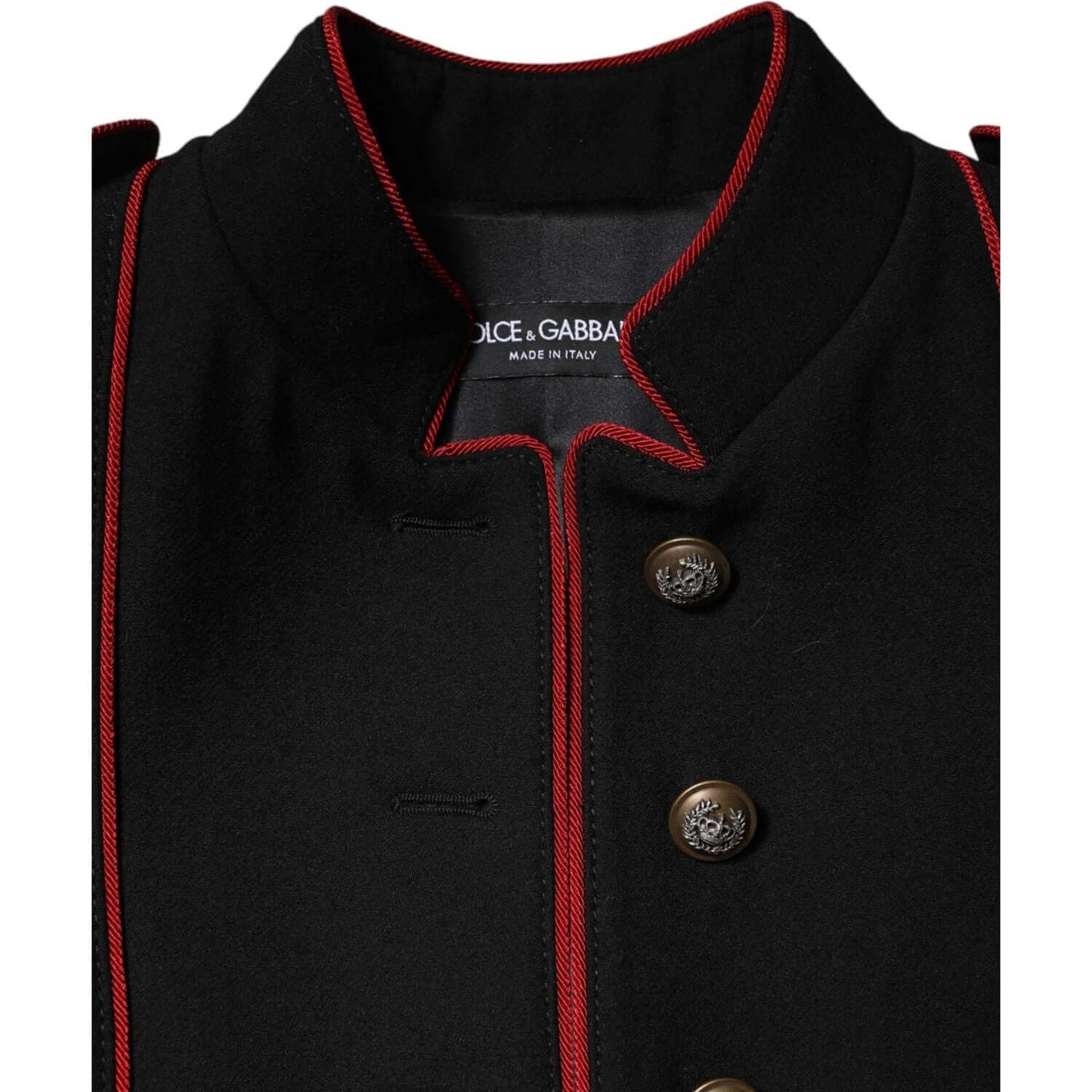 Dolce & Gabbana Black Wool Single Breasted Trench Coat Jacket