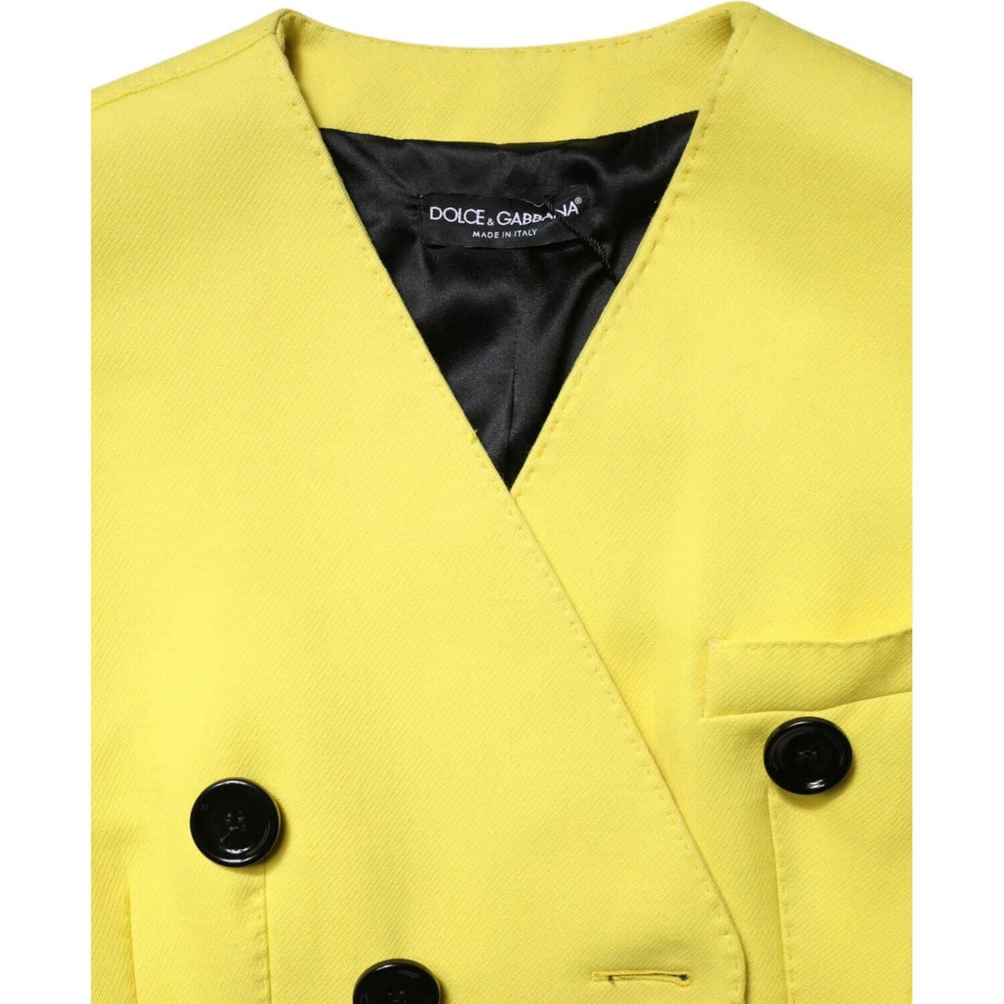 Dolce & Gabbana Yellow Double Breasted Trench Coat Jacket