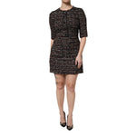 Dolce & Gabbana Brown Tweed Short Sleeves A-line Mini Dress