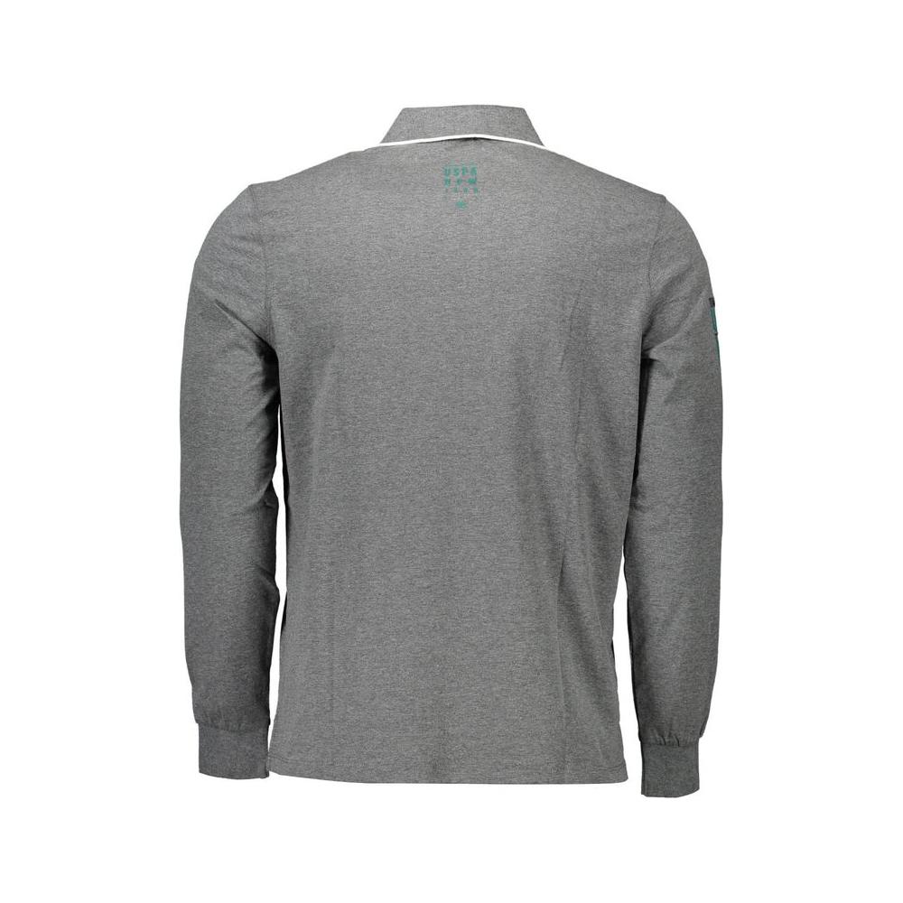 U.S. POLO ASSN. Gray Cotton Men Polo Shirt