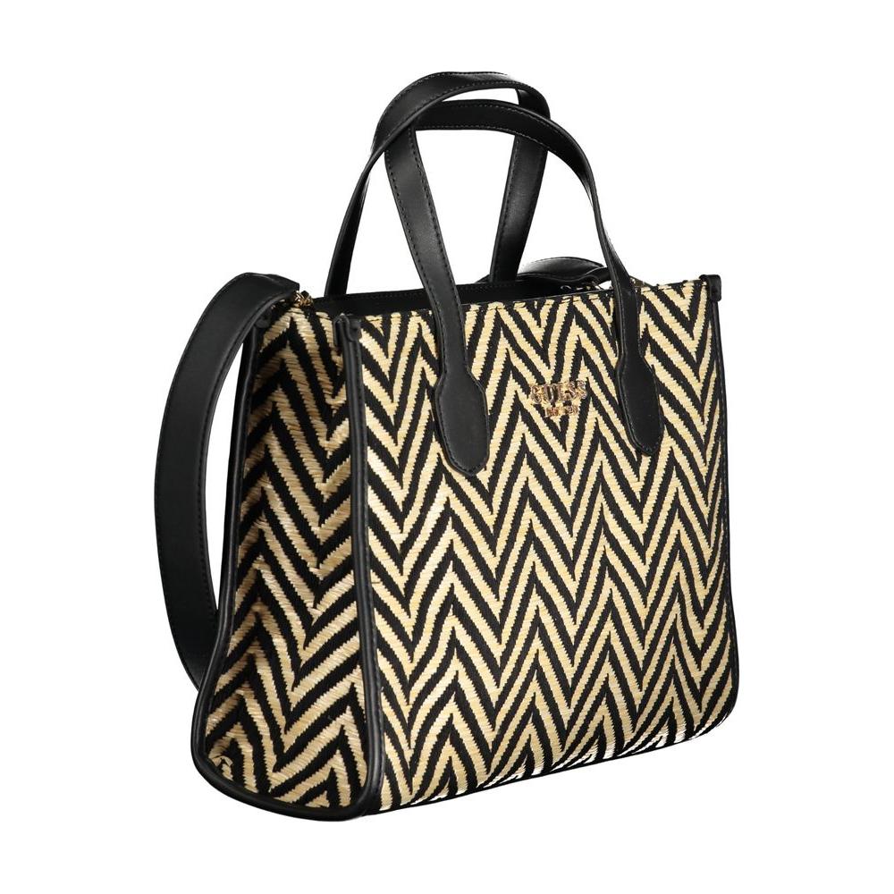Guess Jeans Black Cotton Handbag
