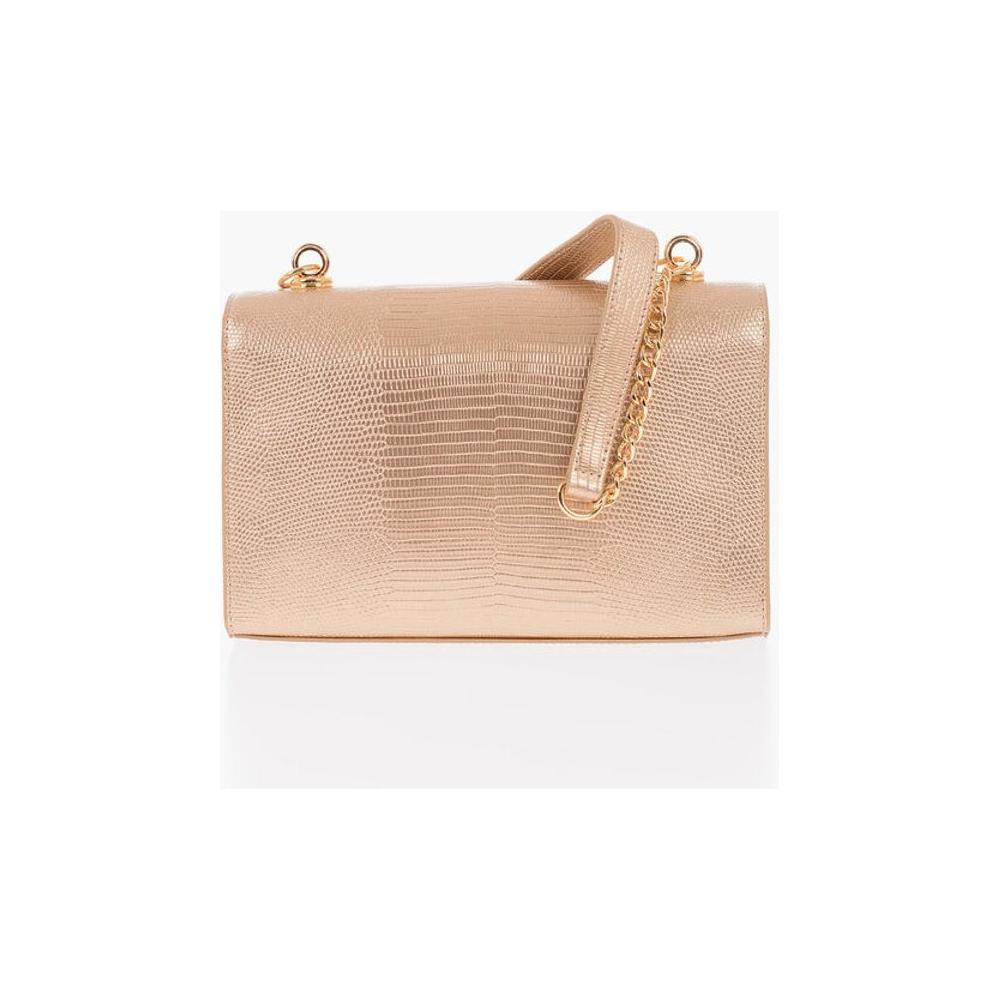 Moschino LOVE Metallic Faux Leather Shoulder Bag