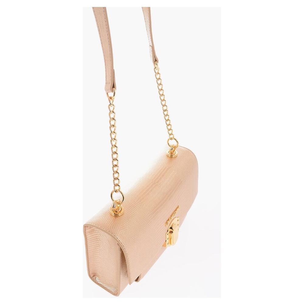 Moschino LOVE Metallic Faux Leather Shoulder Bag