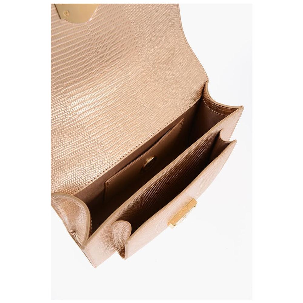 Moschino LOVE Metallic Faux Leather Shoulder Bag