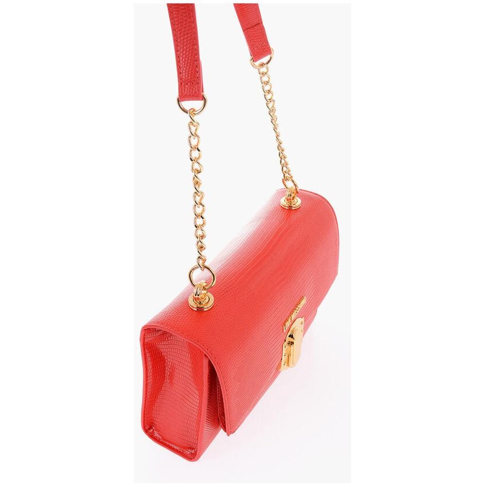 Moschino LOVE Faux Leather Shoulder Bag with Metal Magnetic Closure