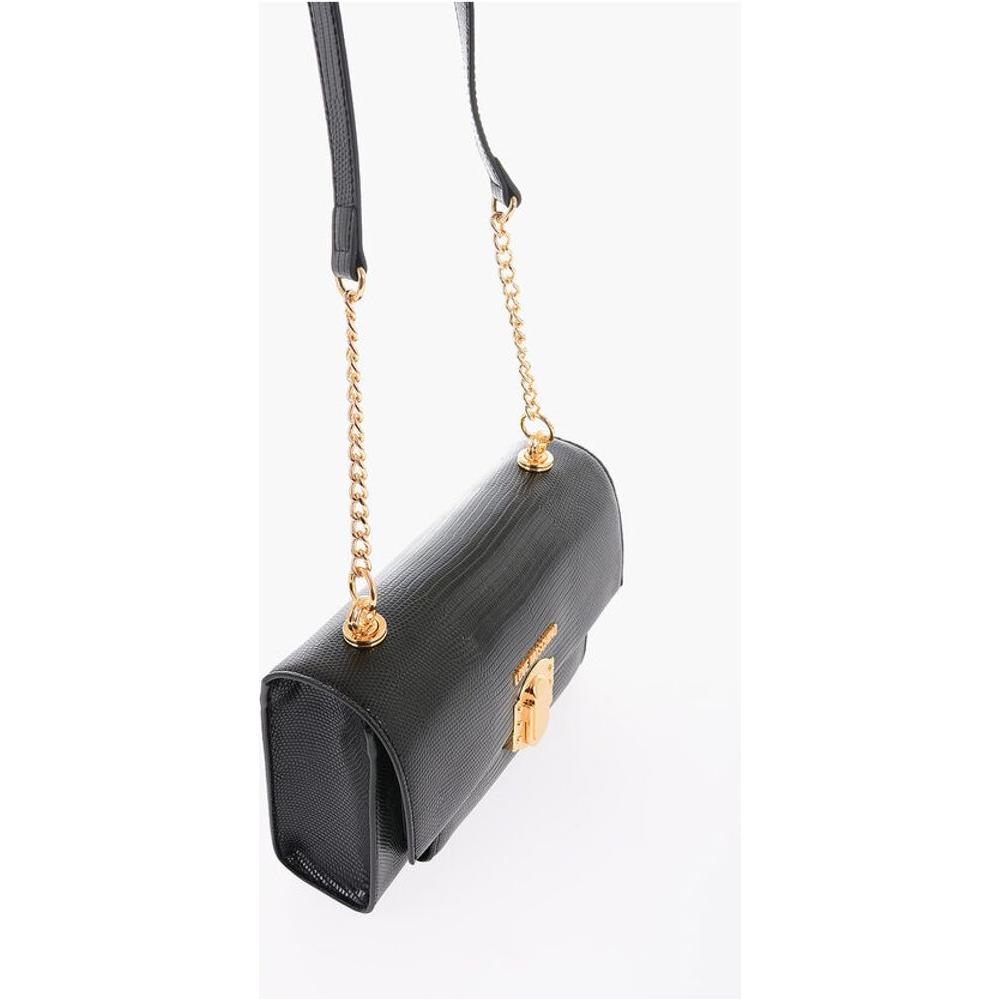 Moschino LOVE Faux Leather Shoulder Bag with Metal Magnetic Closure