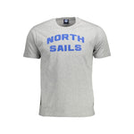 North Sails Gray Cotton Men T-Shirt NO-3474-XL