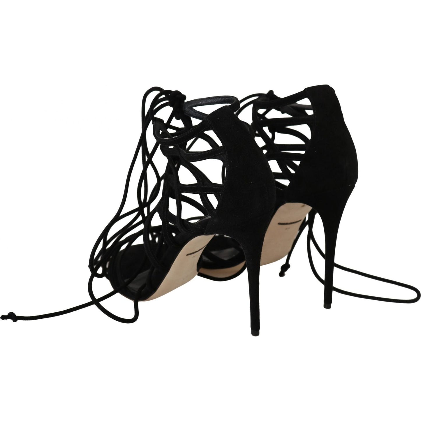 Dolce & Gabbana Elegant Black Suede Gladiator Stilettos Dolce & Gabbana Black