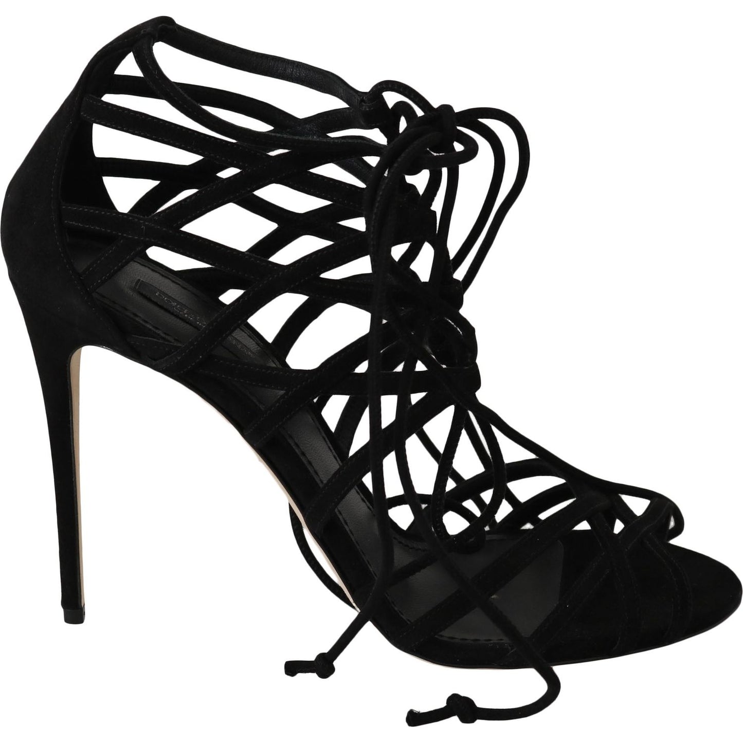 Dolce & Gabbana Elegant Black Suede Gladiator Stilettos Dolce & Gabbana Black