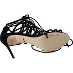 Dolce & Gabbana Black Suede Strap Stilettos Sandals LA5958-36.5