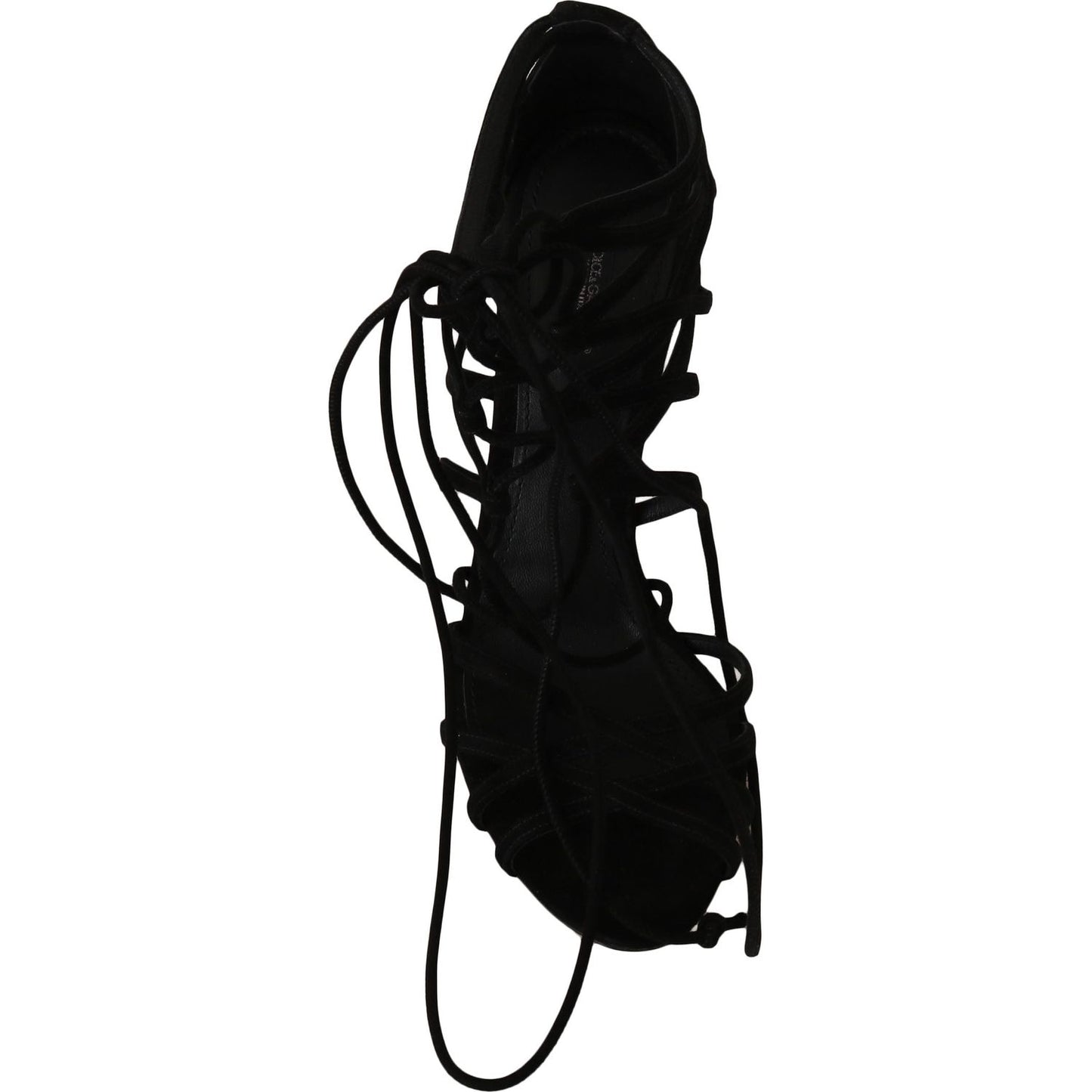 Dolce & Gabbana Elegant Black Suede Gladiator Stilettos Dolce & Gabbana Black