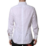 Dolce & Gabbana White Cotton GOLD Long Sleeves Dress Shirt TSH906923-38