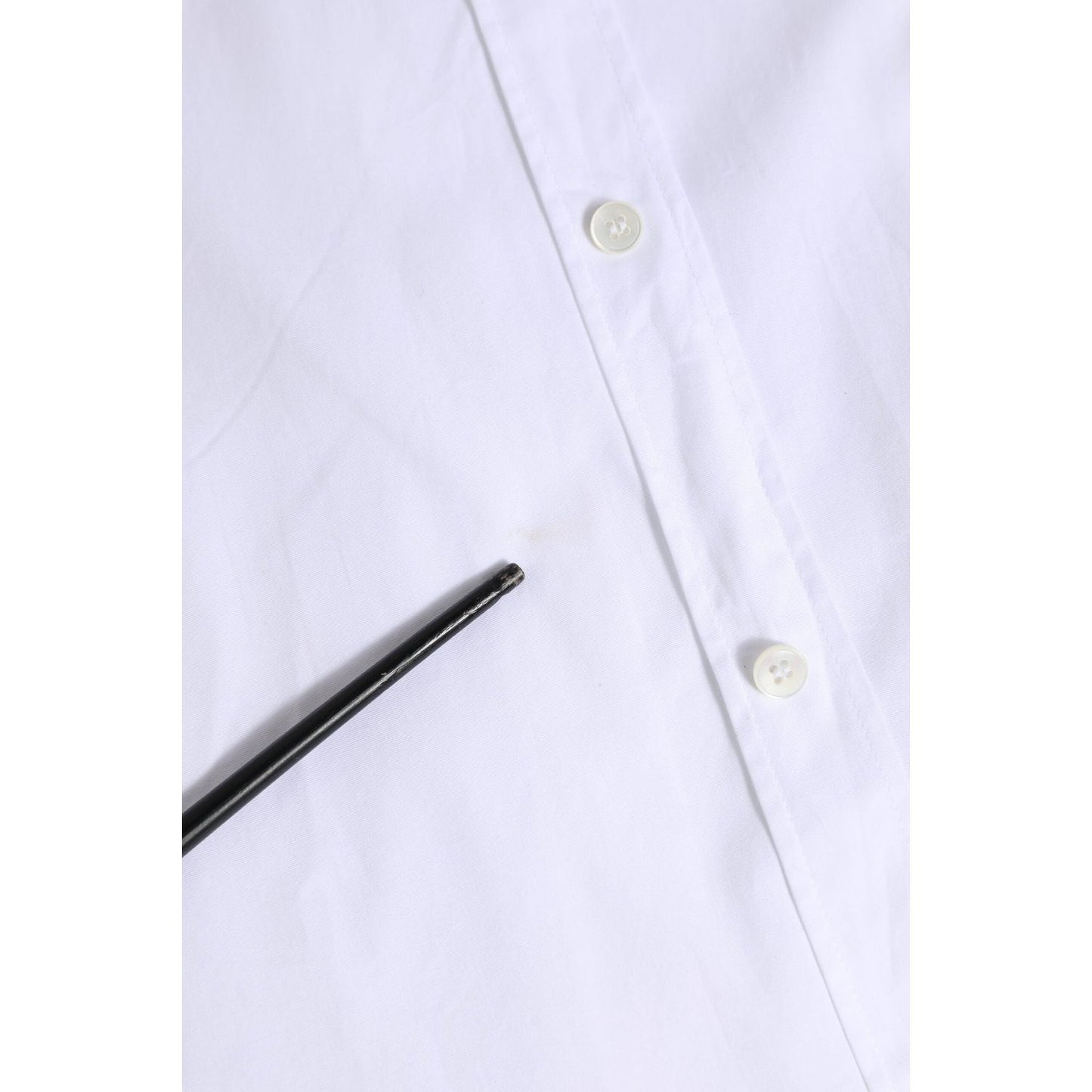 Dolce & Gabbana White Cotton GOLD Long Sleeves Dress Shirt TSH906923-38