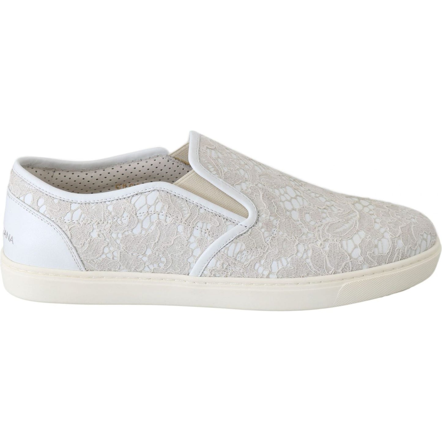 Dolce & Gabbana Elegant Off White Loafers for Ladies WOMAN SNEAKERS Dolce & Gabbana Light Gray