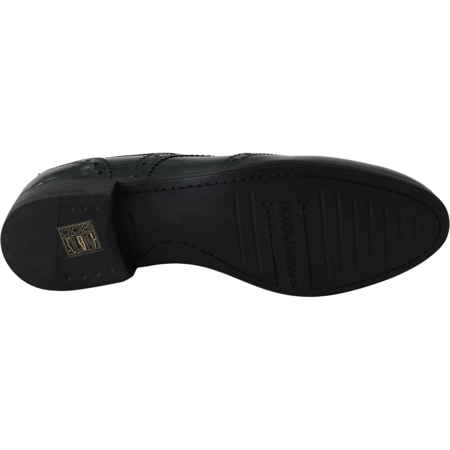 Dolce & Gabbana Elegant Green Brogues Oxford Wingtip Flats Dolce & Gabbana Black