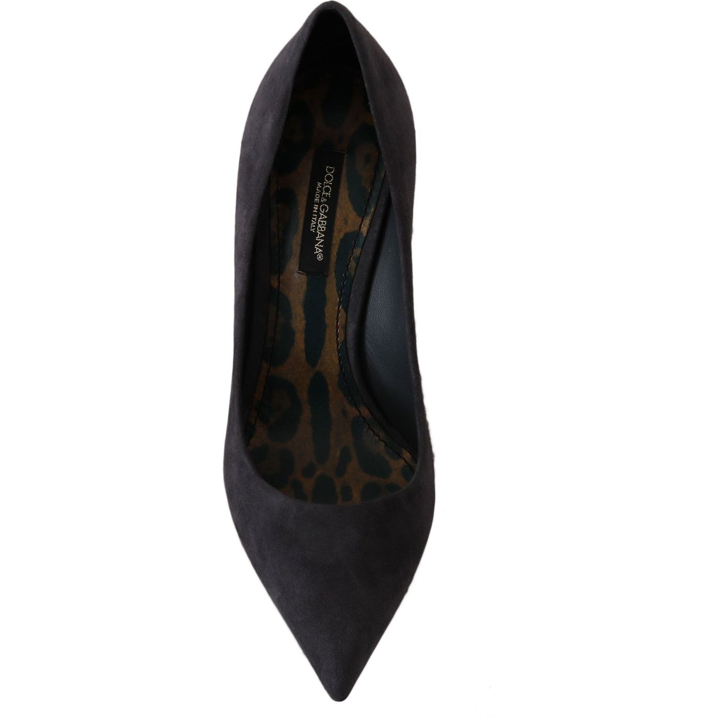 Dolce & Gabbana Gray Suede Leather Stiletto Shoes Heels LA5980-40.5