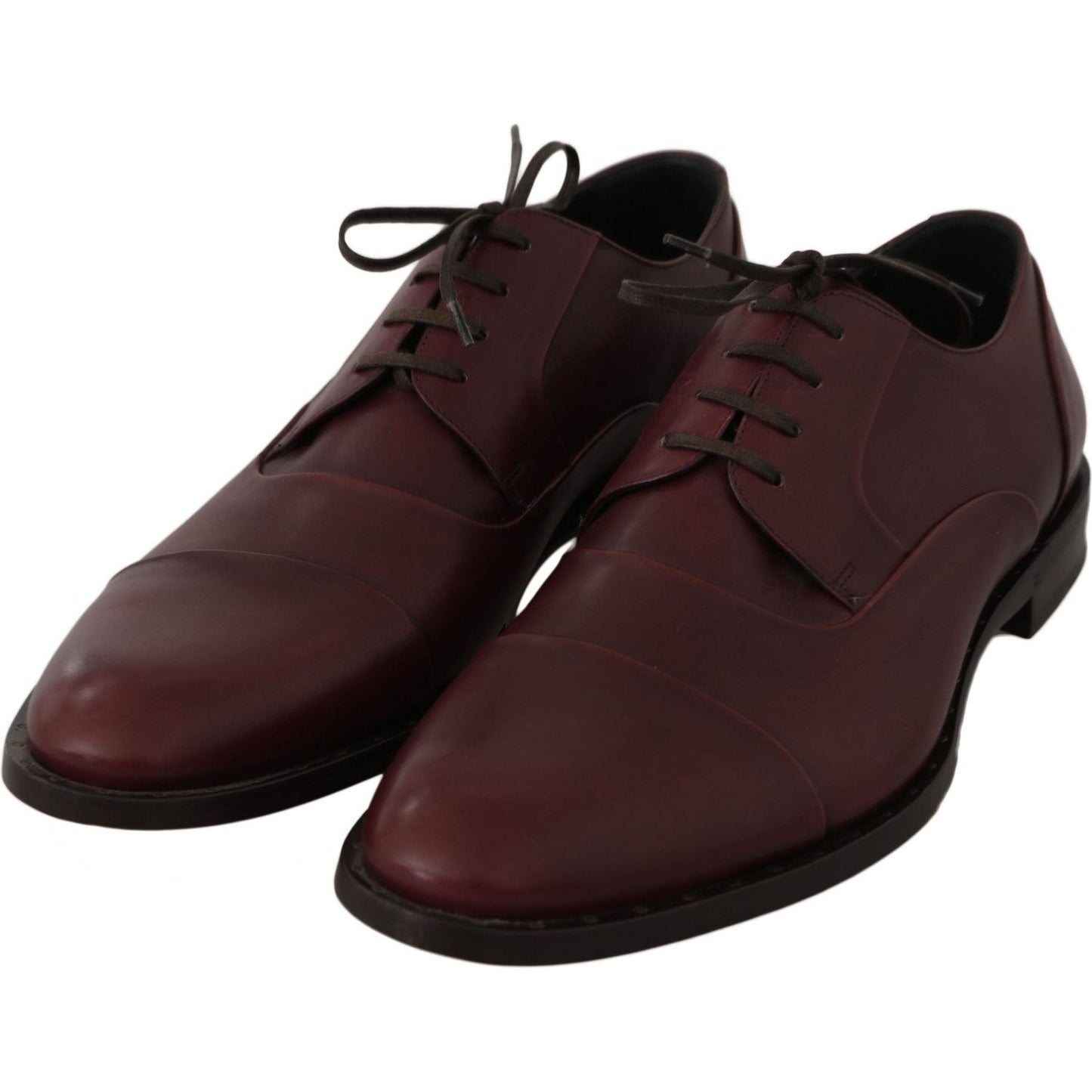 Dolce & Gabbana Elegant Bordeaux Leather Dress Shoes Dolce & Gabbana Black
