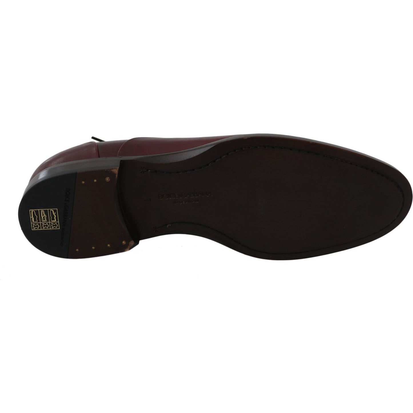 Dolce & Gabbana Elegant Bordeaux Leather Dress Shoes Dolce & Gabbana Black