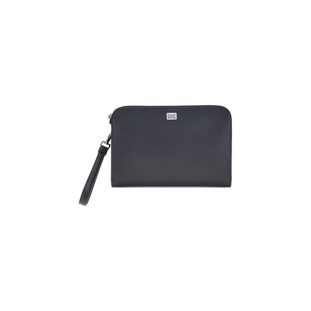 Dolce & Gabbana Leather Pouch 1728,72470364320,Bags,Black,Clutch Bags - Men - Bags,Dolce & Gabbana,Men,Men - Bags,New with tags Dolce & Gabbana DOBM2528BG66280999BB