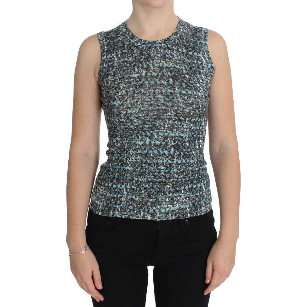 Dolce & Gabbana Elegant Blue Wool Vest Pullover Top Dolce & Gabbana Dark Slate Gray