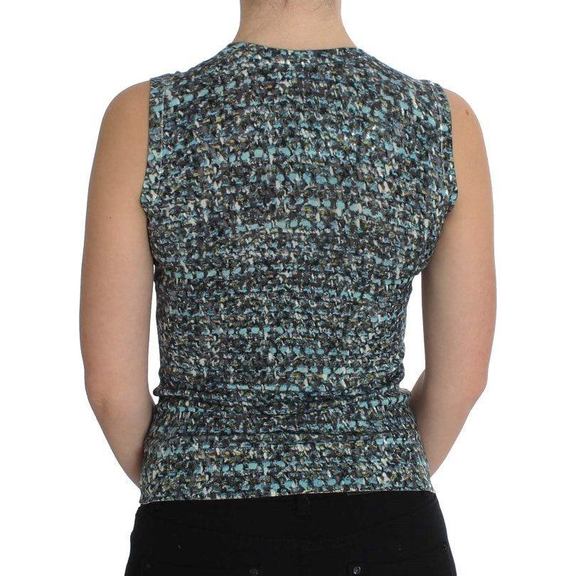 Dolce & Gabbana Elegant Blue Wool Vest Pullover Top Dolce & Gabbana Dark Slate Gray