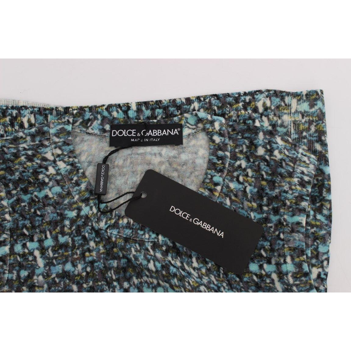 Dolce & Gabbana Elegant Blue Wool Vest Pullover Top Dolce & Gabbana Dark Slate Gray