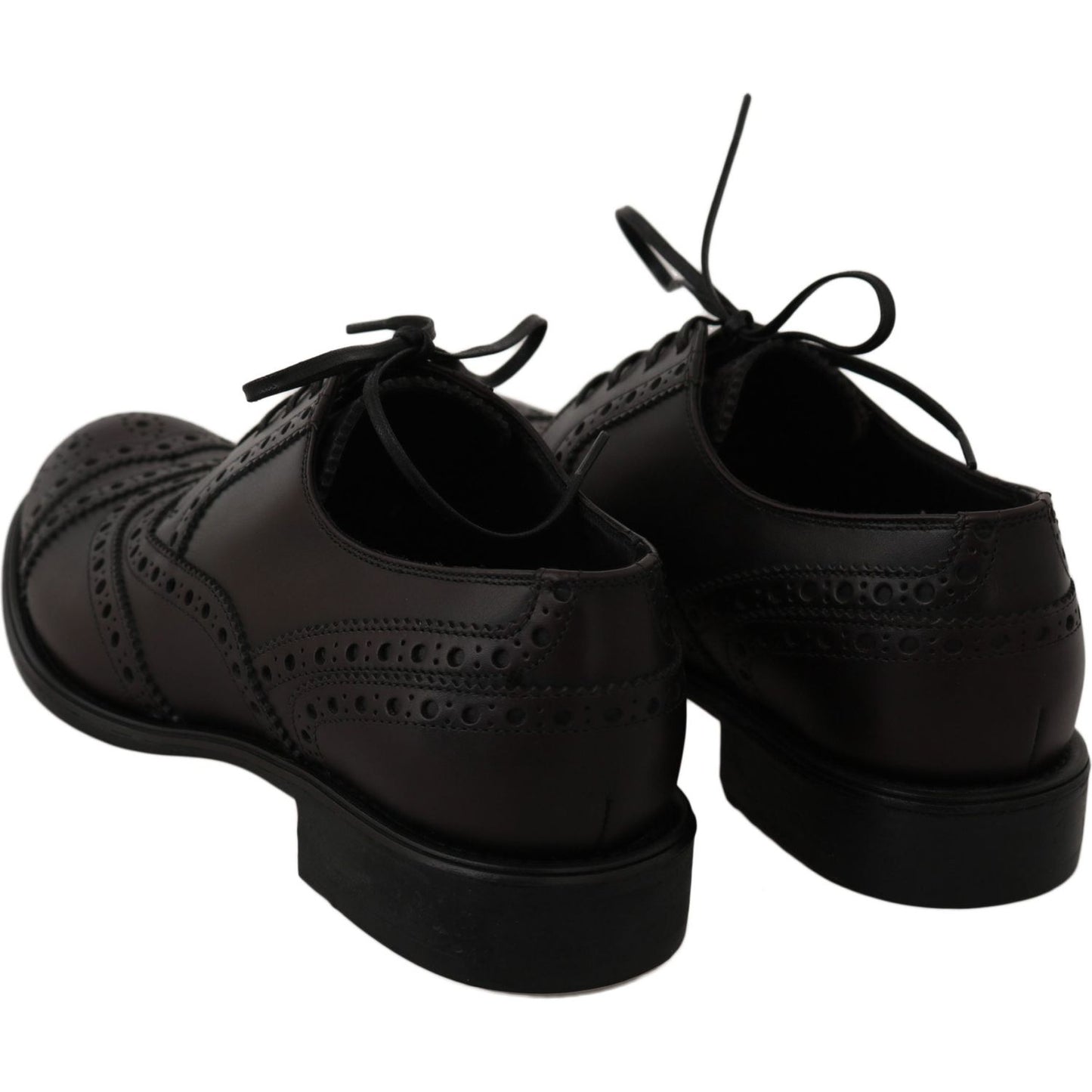 Dolce & Gabbana Elegant Bordeaux Wingtip Derby Dress Shoes Dress Shoes Dolce & Gabbana Black