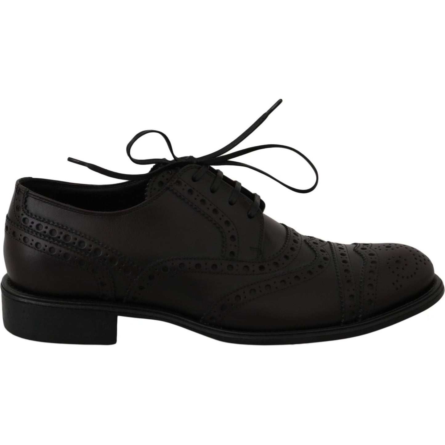 Dolce & Gabbana Elegant Bordeaux Wingtip Derby Dress Shoes Dress Shoes Dolce & Gabbana Black