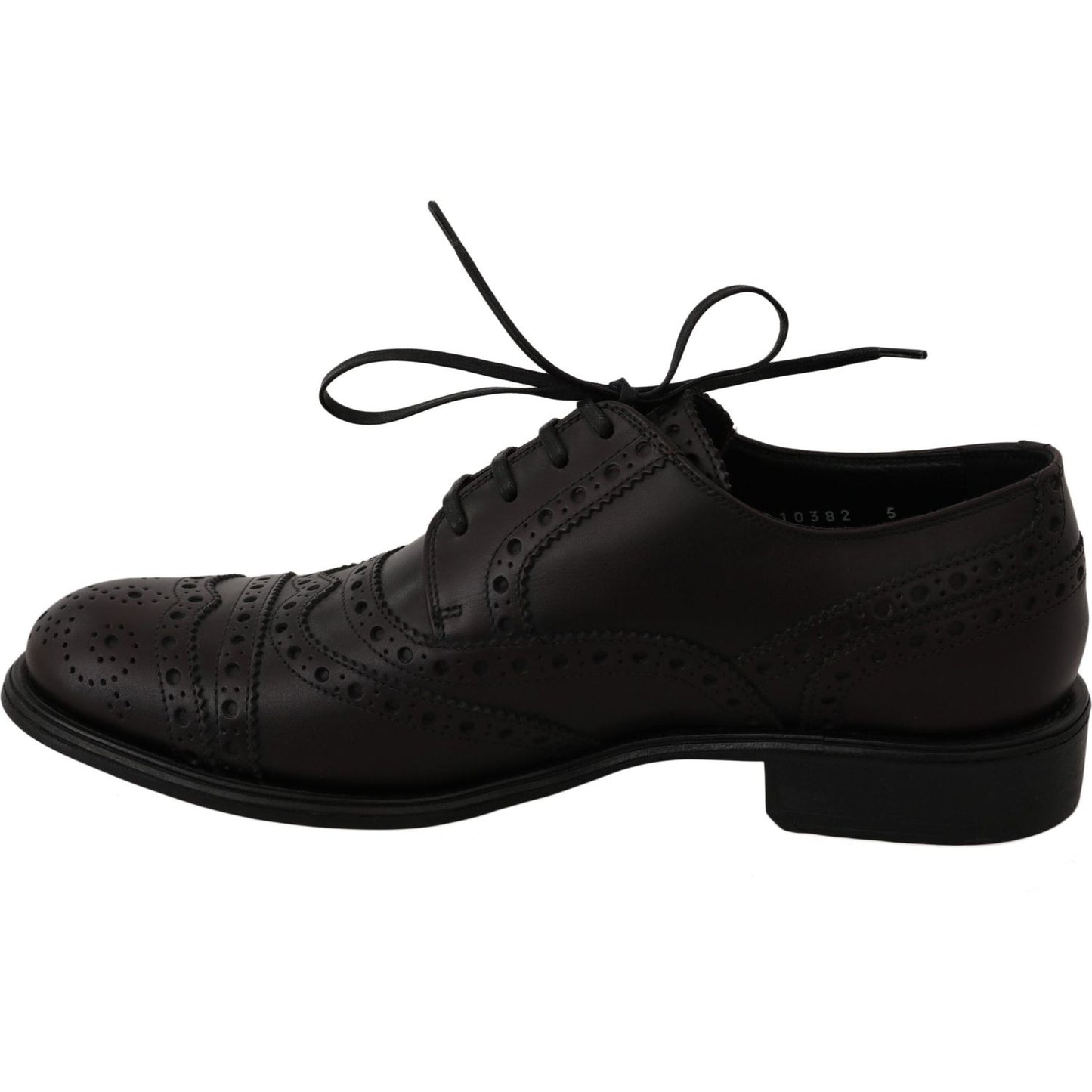 Dolce & Gabbana Elegant Bordeaux Wingtip Derby Dress Shoes Dress Shoes Dolce & Gabbana Black