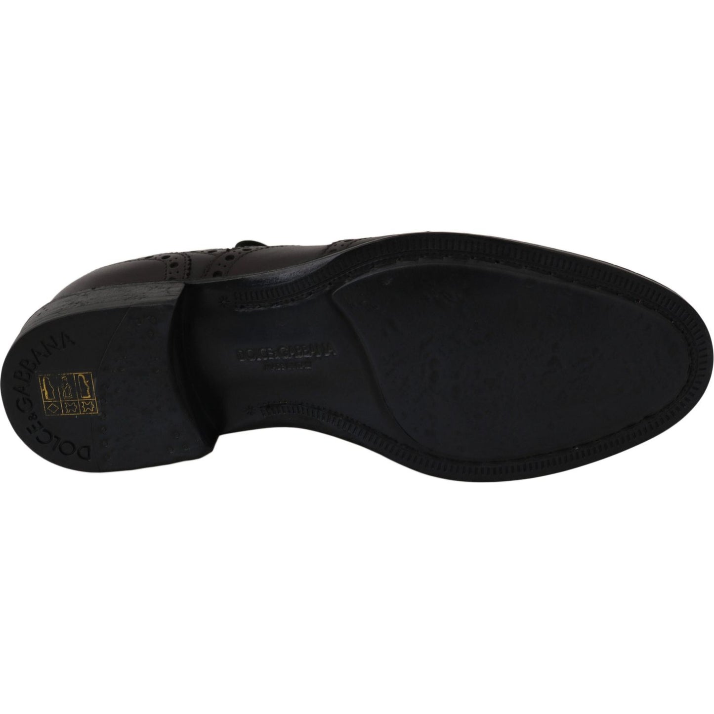 Dolce & Gabbana Elegant Bordeaux Wingtip Derby Dress Shoes Dress Shoes Dolce & Gabbana Black