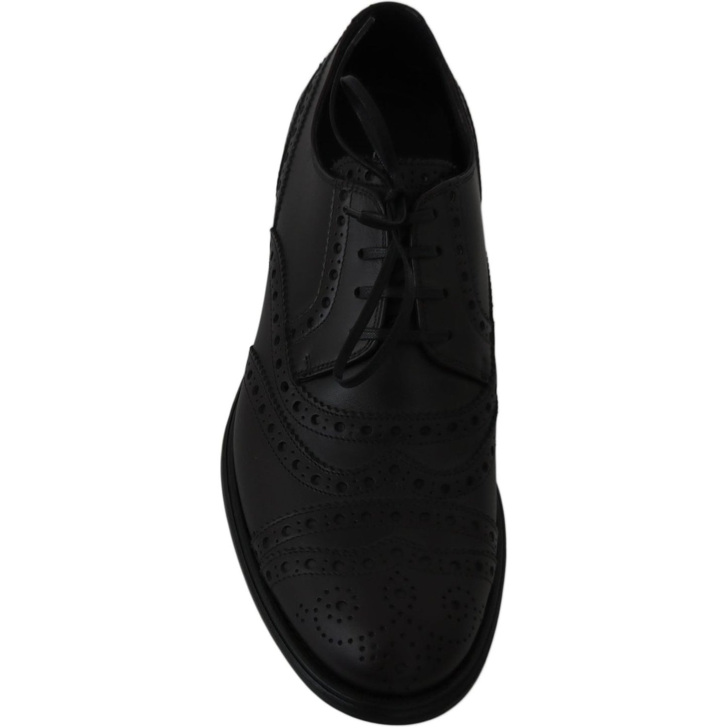 Dolce & Gabbana Elegant Bordeaux Wingtip Derby Dress Shoes Dress Shoes Dolce & Gabbana Black