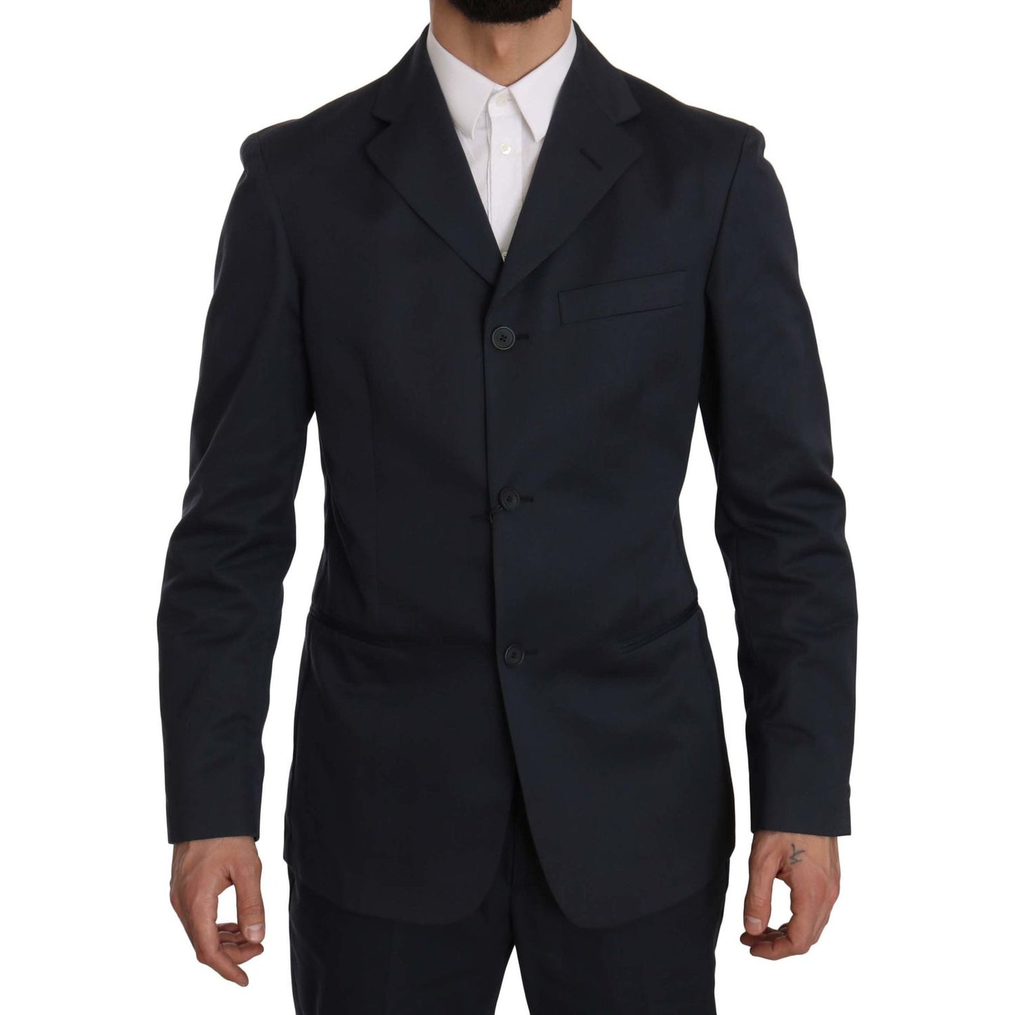 Romeo Gigli Elegant Blue Two-Piece Suit Suit Romeo Gigli Black