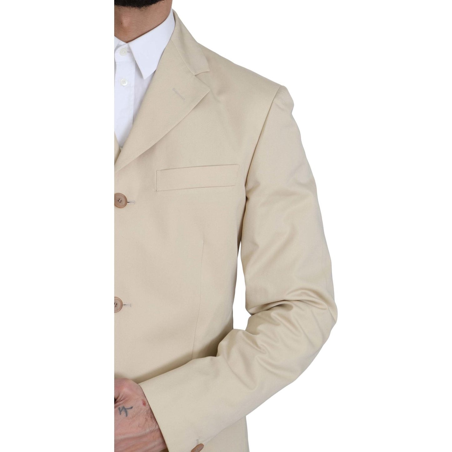 Romeo Gigli Beige Two-Piece Suit with Classic Elegance Suit Romeo Gigli Gray
