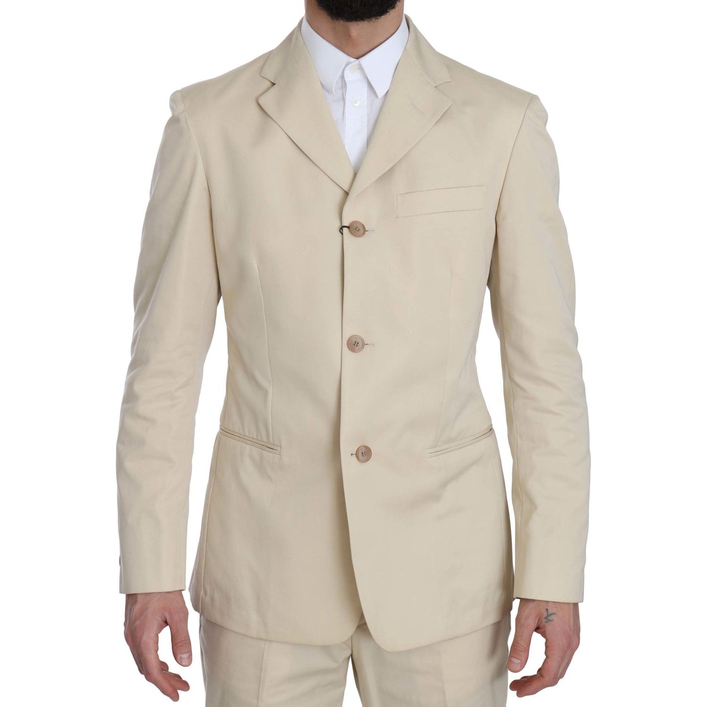 Romeo Gigli Beige Two-Piece Suit with Classic Elegance Suit Romeo Gigli Gray