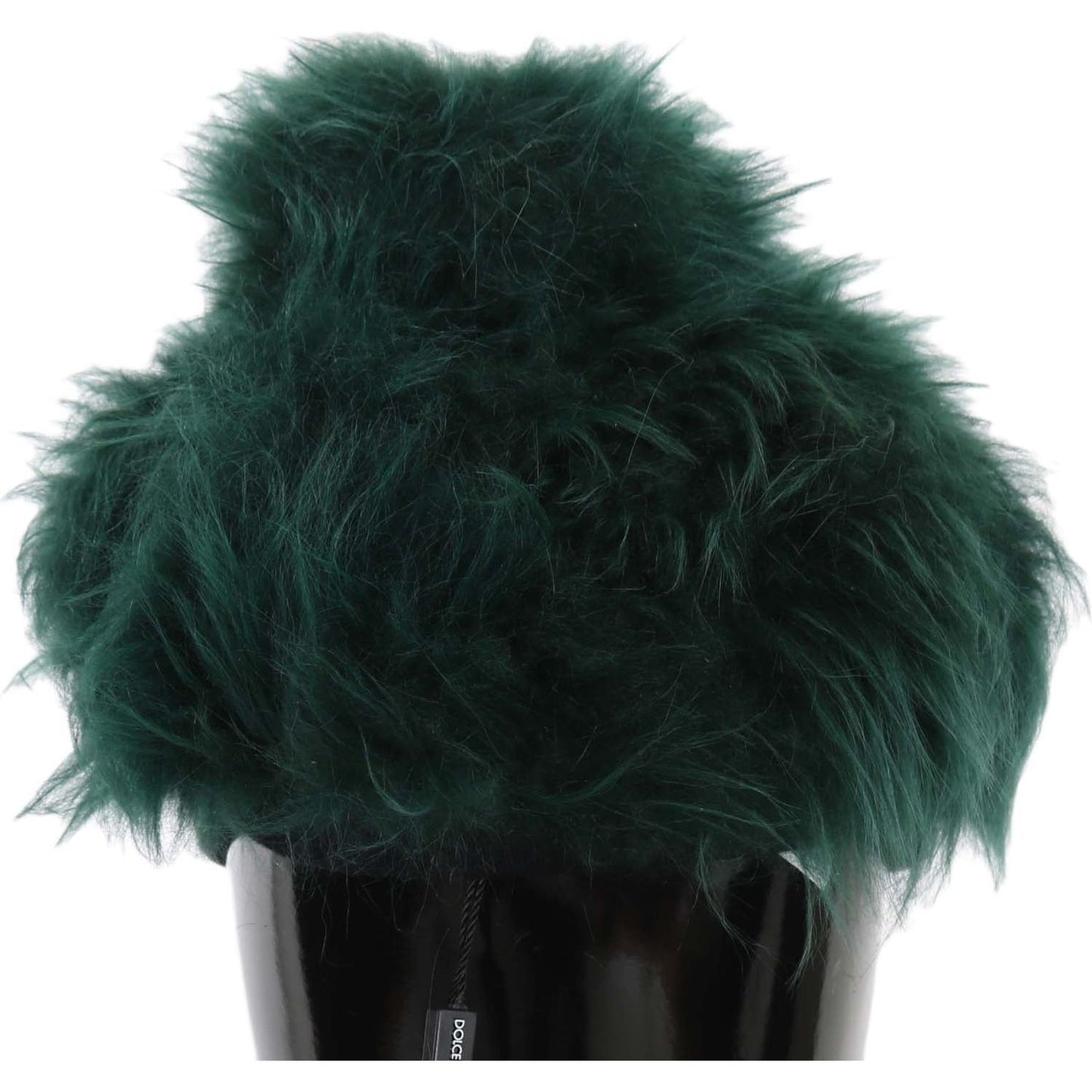 Dolce & Gabbana Elegant Emerald Cashmere Cloche Cap Hat Dolce & Gabbana Black