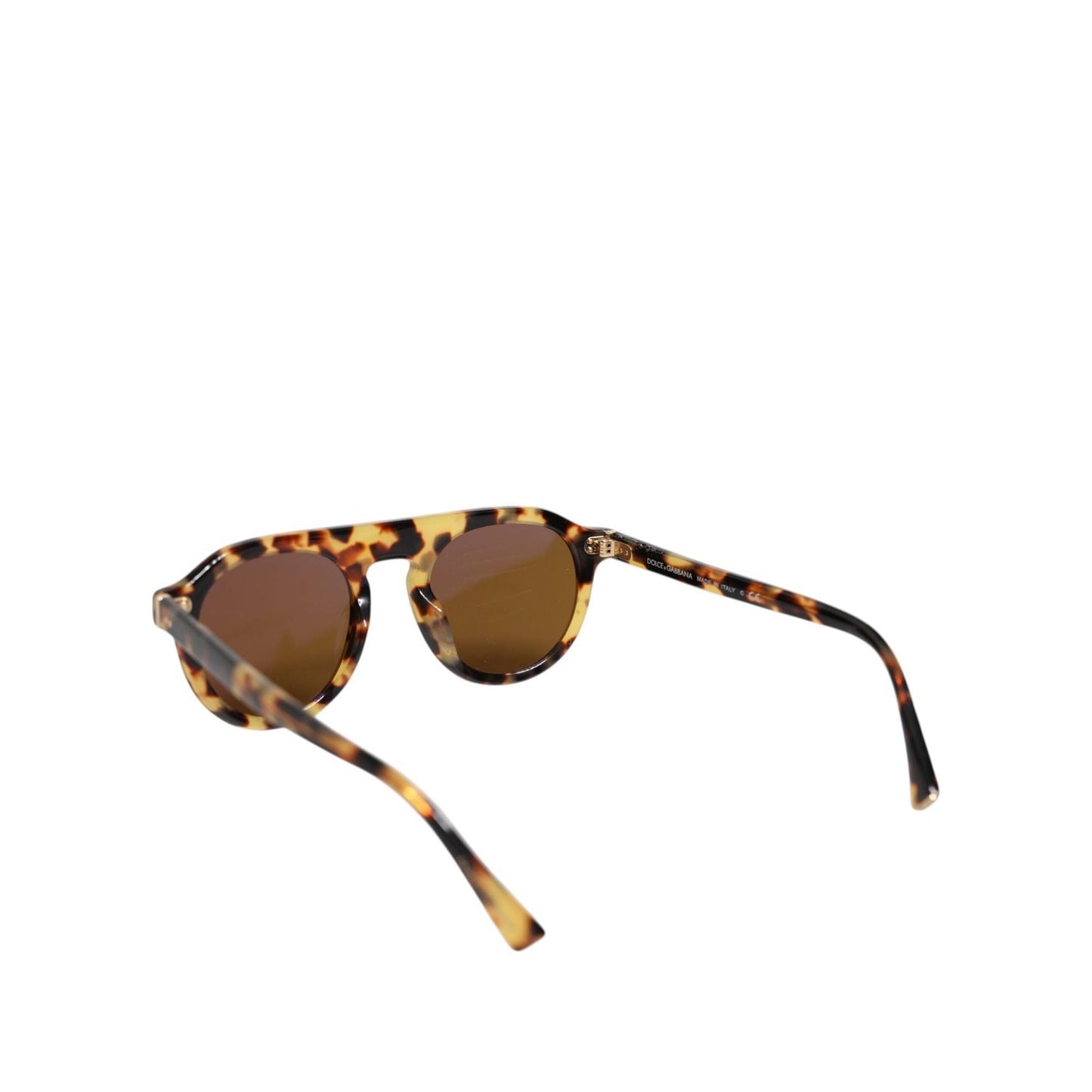 Dolce & Gabbana Brown Acetate Round Leopard Print Eyewear Sunglasses