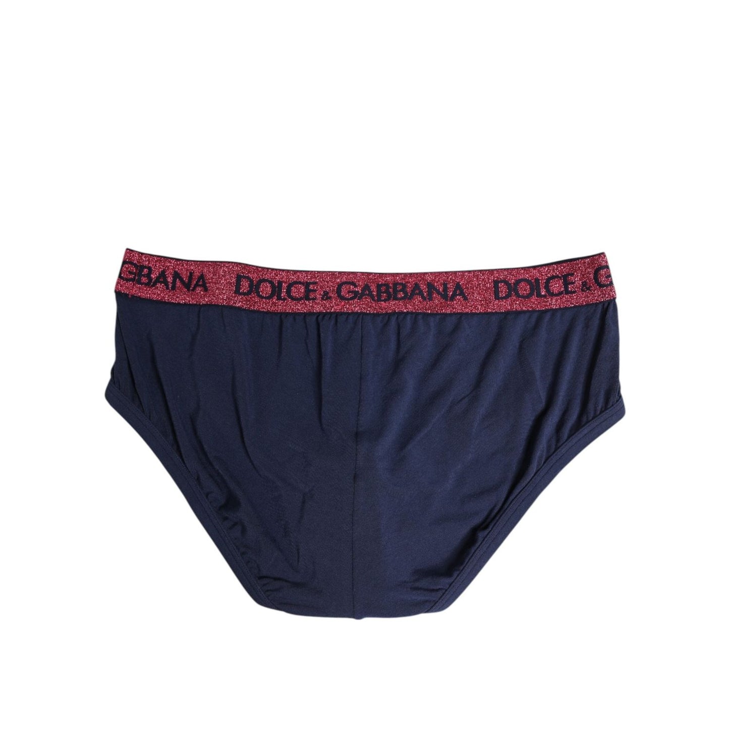 Dolce & Gabbana Blue Red Logo Stretch Regular Brief Underwear
