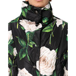 Dolce & Gabbana Black Floral Print Puffer Quilted Jacket JKT41496-46