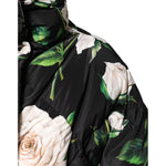 Dolce & Gabbana Black Floral Print Puffer Quilted Jacket JKT41496-46