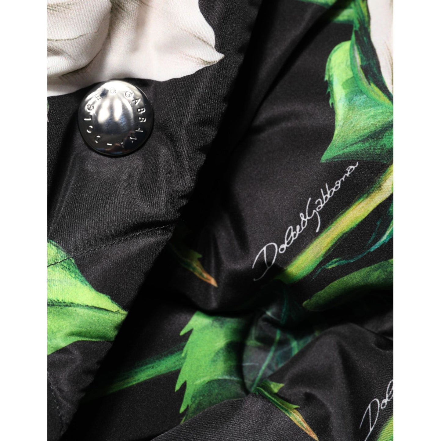 Dolce & Gabbana Black Floral Print Puffer Quilted Jacket JKT41496-46