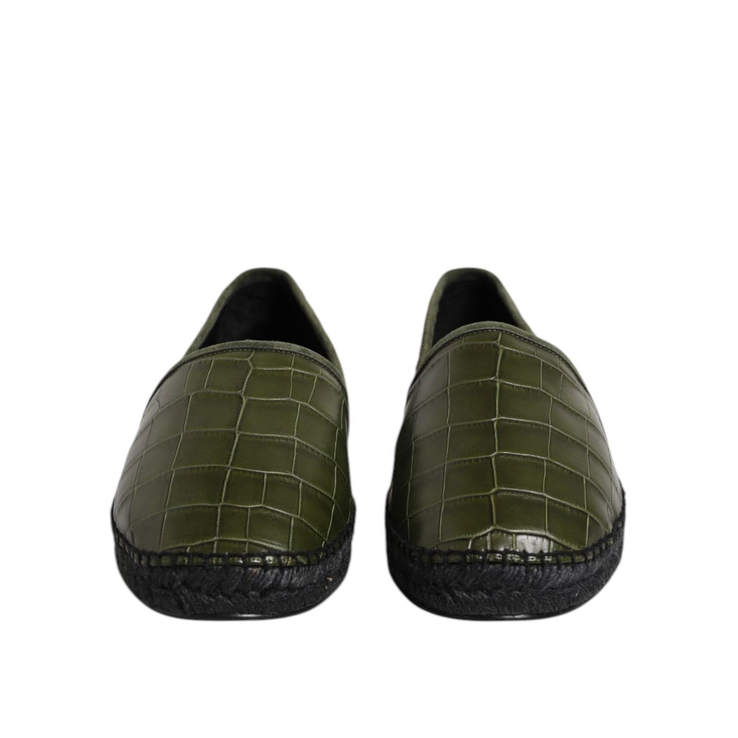 Dolce & Gabbana Green Exotic Leather Espadrilles Slip On Shoes MV7554-44