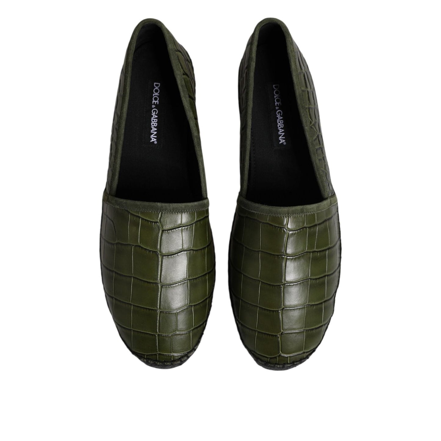 Dolce & Gabbana Green Exotic Leather Espadrilles Slip On Shoes MV7554-44
