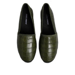 Dolce & Gabbana Green Exotic Leather Espadrilles Slip On Shoes MV7554-44