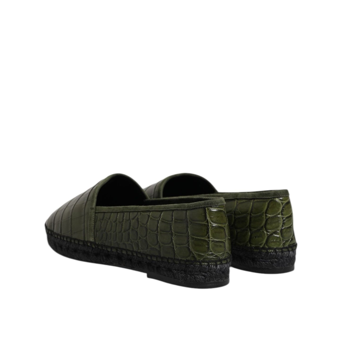 Dolce & Gabbana Green Exotic Leather Espadrilles Slip On Shoes MV7554-44