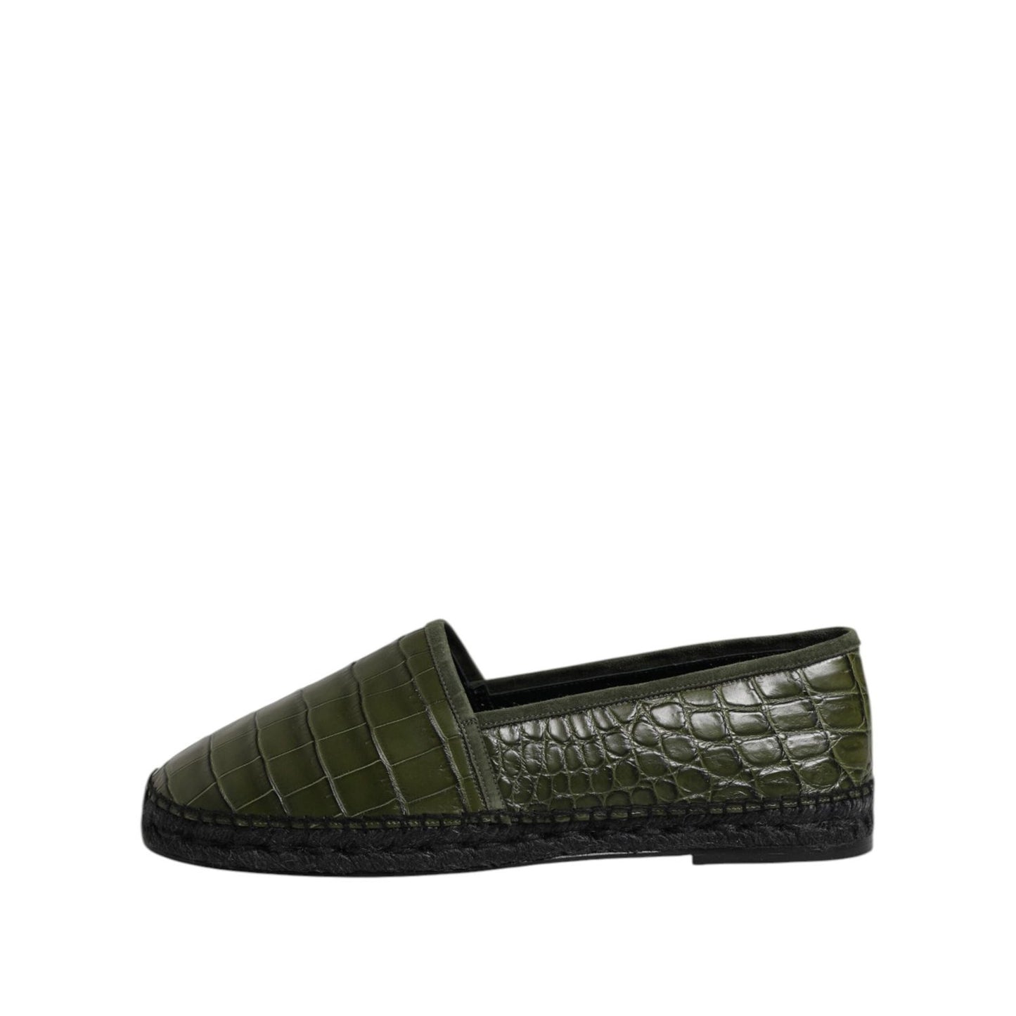 Dolce & Gabbana Green Exotic Leather Espadrilles Slip On Shoes MV7554-44