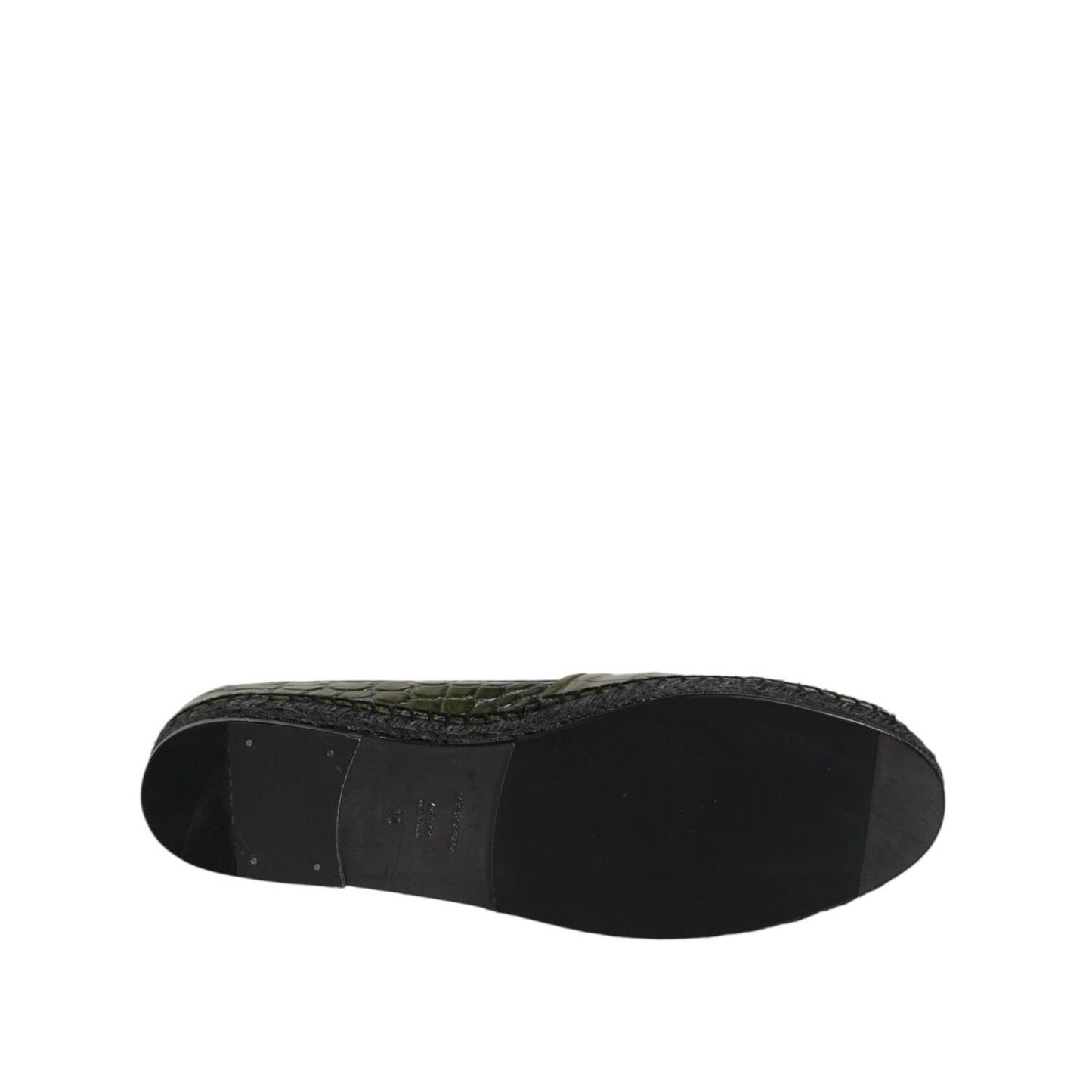 Dolce & Gabbana Green Exotic Leather Espadrilles Slip On Shoes MV7554-44