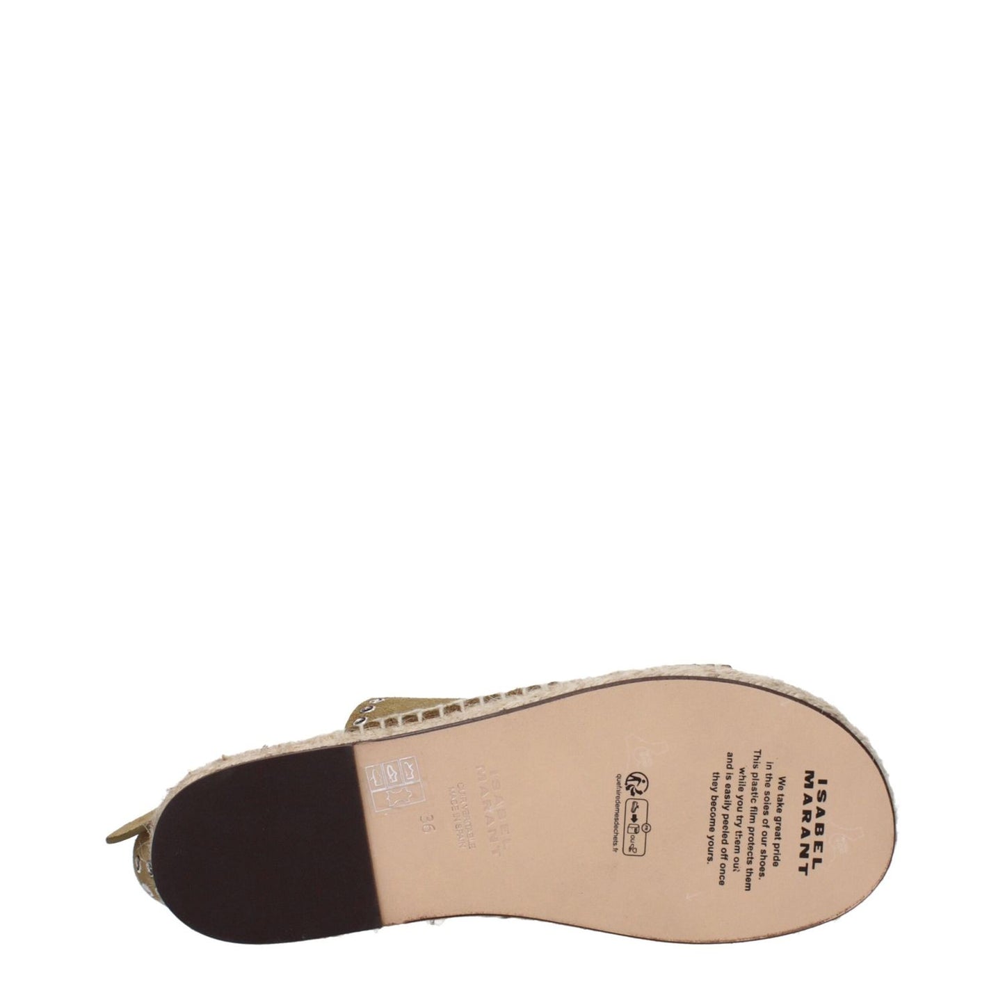 Isabel Marant Green Leather Flat Sandals IS-9256189919497-EU36/US6
